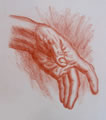 Michael Hensley Drawings, Human Hands 12
